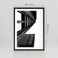 Plakat w ramie 50x70 - Geometryczna Asymetria - architektura, czarno białe zdjęcie - rama czarna