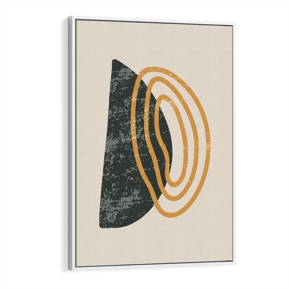 Obraz w ramie 70x100 - Nowoczesne Dialogi Materii - nowoczesny plakat, abstrakcyjne kształty - rama biała