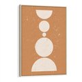 Obraz w ramie 50x70 - Podróżne Echa - mid century styl, nowoczesna grafika - rama drewno