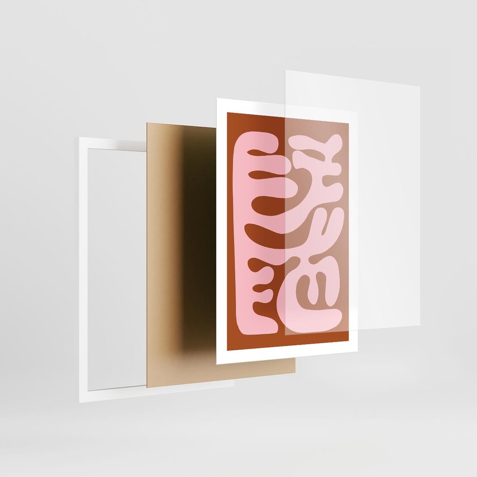 Plakat w ramie 50x70 - Migotliwe Boho Marzenia - abstrakcyjny obraz, plakat - rama biała