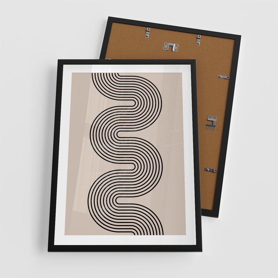 Plakat w ramie 50x70 - Bezgraniczne Odbicia - abstrakcyjne linie, geometria - rama czarna