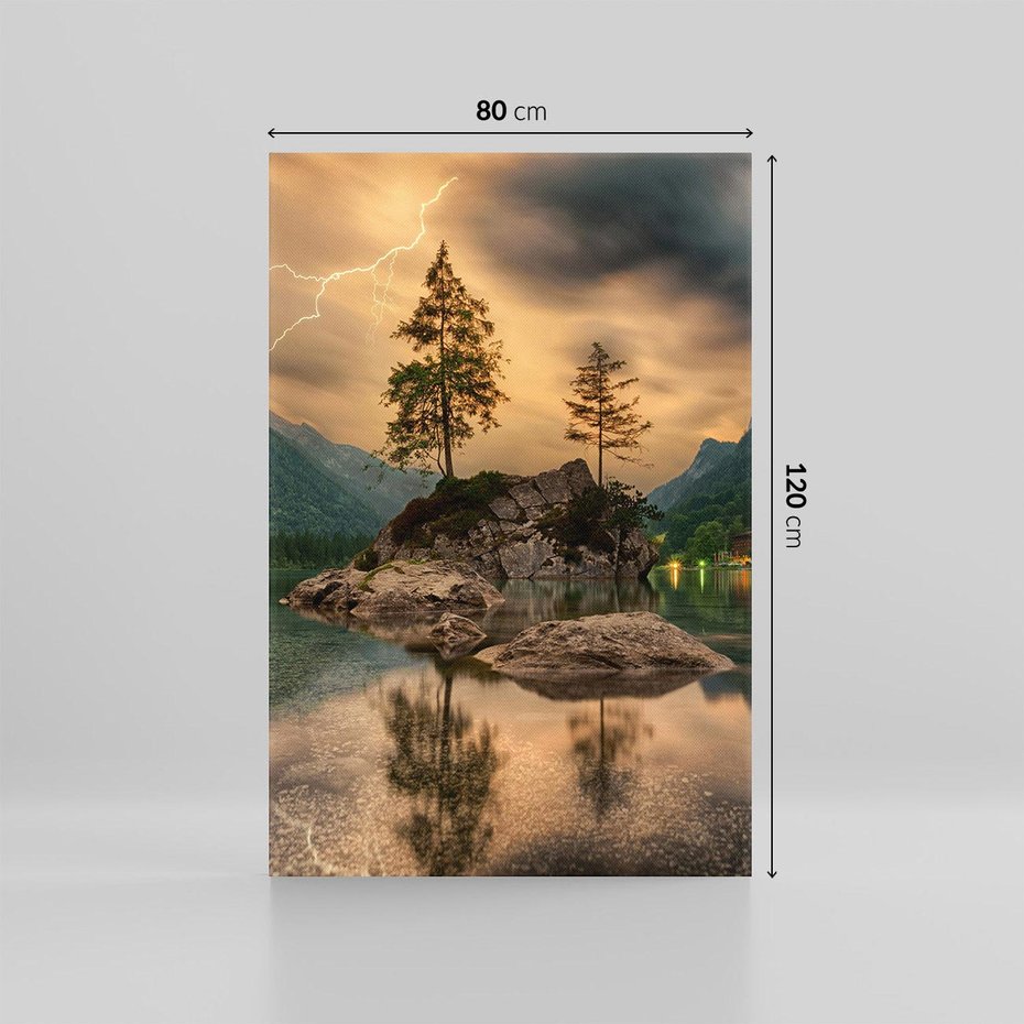 Obraz na płótnie 80x120 - Jezioro Górskie - Spotkanie z Naturą - jezioro, góry