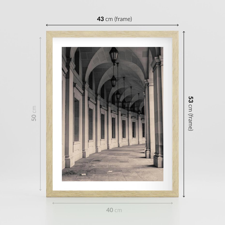 Plakat w ramie 40x50 - Kolumny Elegancji - architektura, kolumny - rama drewno