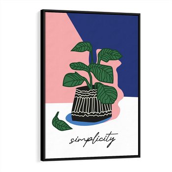 Obraz w ramie 70x100 - Tajemnicze Wibracje - tygrys, kwiaty - rama czarna