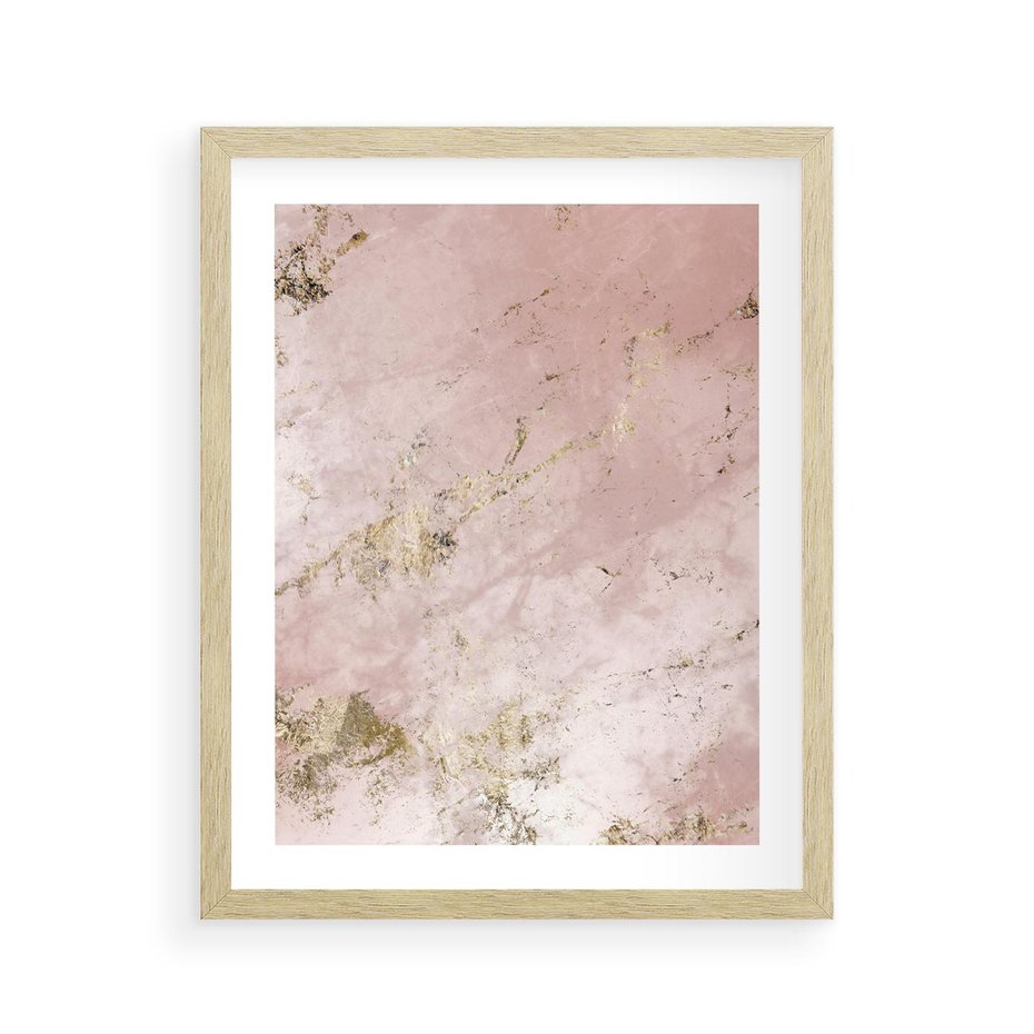 Plakat w ramie 40x50 - Piękno w Szczegółach - marmur, złoto - rama drewno