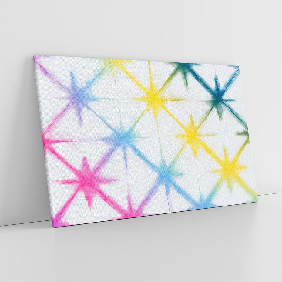 Obraz na płótnie 70x50 - Wibracje podświadomego hałasu - tęczowe kolorowe plamy, wybuchy