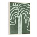 Obraz w ramie 80x120 - Inspirujące Zawiłości Zieleni - abstrakcyjny kształt, zielony plakat - rama drewno