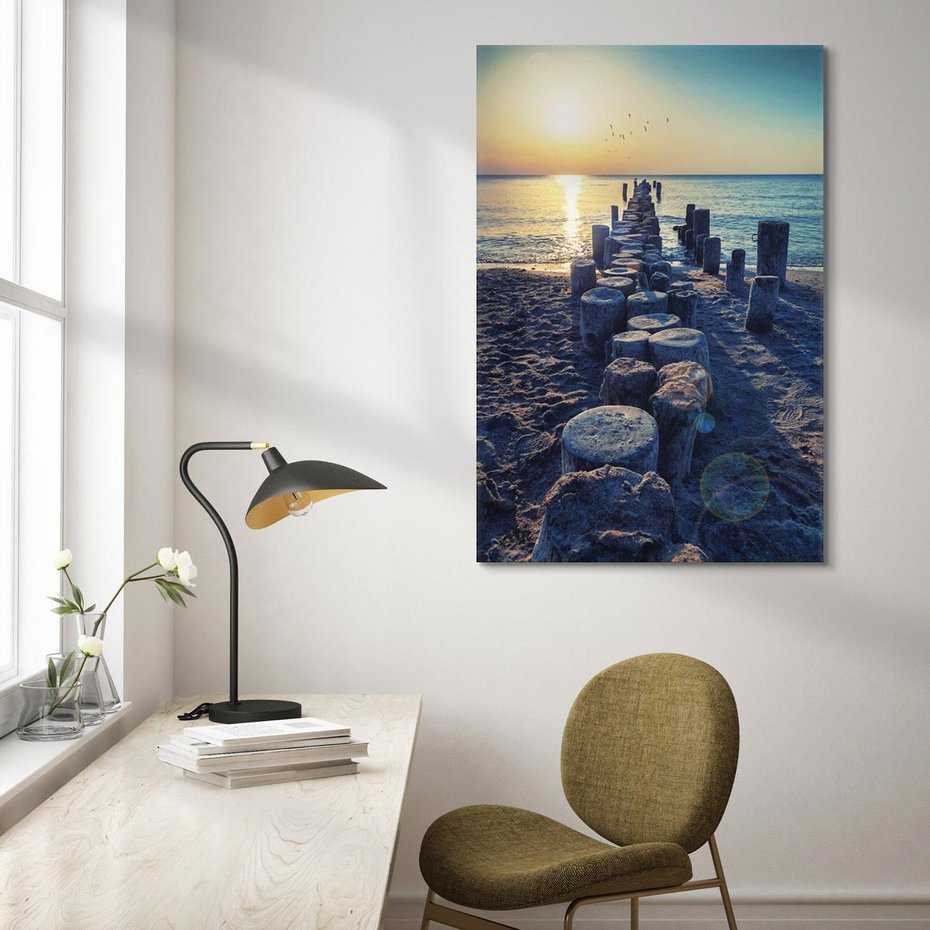 Obraz na płótnie 70x100 - Zachód Słońca nad Morzem - morze, zachód