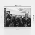 Obraz w ramie 100x70 - Wibracje Miejskiego Życia - miasto, wieżowce - rama biała