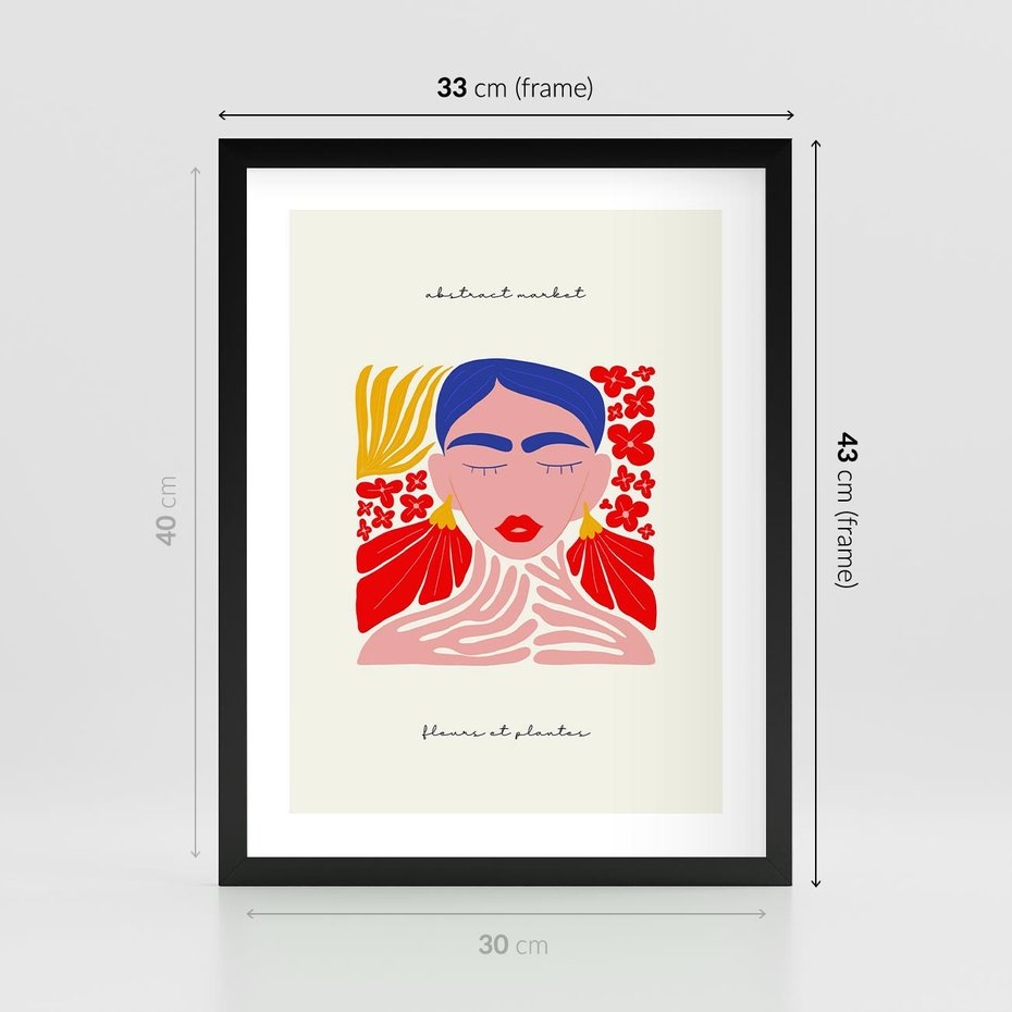 Plakat w ramie 30x40 - Bezgraniczne Rytmy - kobieta, sztuka abstrakcyjna - rama czarna