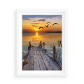 Plakat w ramie 50x70 - Magia zachodu słońca - zachód, słońca - rama biała