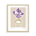 Plakat w ramie 40x50 - Migocące Anomalie - abstrakcyjne liście, kwiaty tropikalne w wazonie - rama drewno