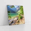 Obraz na płótnie 70x70 - Mistyczna Przyroda - góry, jezioro