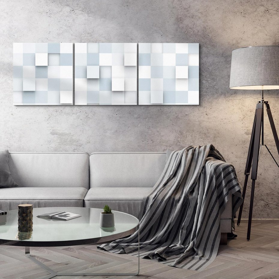 Obraz na płótnie 90x30 - Trójwymiarowe formy geometryczne - geometria, 3D