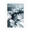 Plakat bez ramy 21x30 - Ośnieżone Szczyty z Wysoka - ośnieżone szczyt górskie, zdjęcie z lotu ptaka