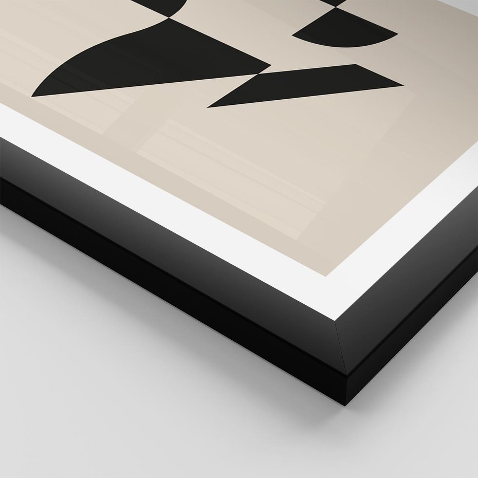 Plakat w ramie 50x70 - Rozkwitająca Abstrakcja - abstrakcyjne geometryczne kształty, minimalizm - rama czarna