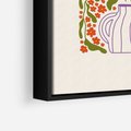 Obraz w ramie 50x70 - Świeżość Kwiatów - kwiaty w wazonie, minimalistyczna kompozycja - rama czarna