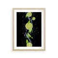 Plakat w ramie 30x40 - Świeżość Cytrusów - limonki, cytryny - rama drewno