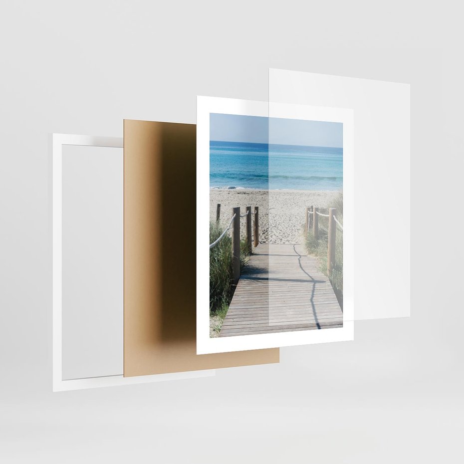 Plakat w ramie 40x50 - Żywa Natura - plaża, morze - rama biała