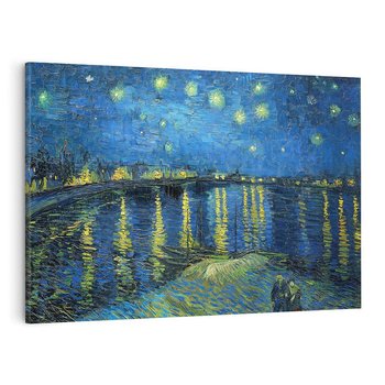 Obraz na płótnie 70x50 - "Starry Night Over the Rhone" (1888) Vincent van Gogh - Reprodukcja - reprodukcja, obraz na płótnie