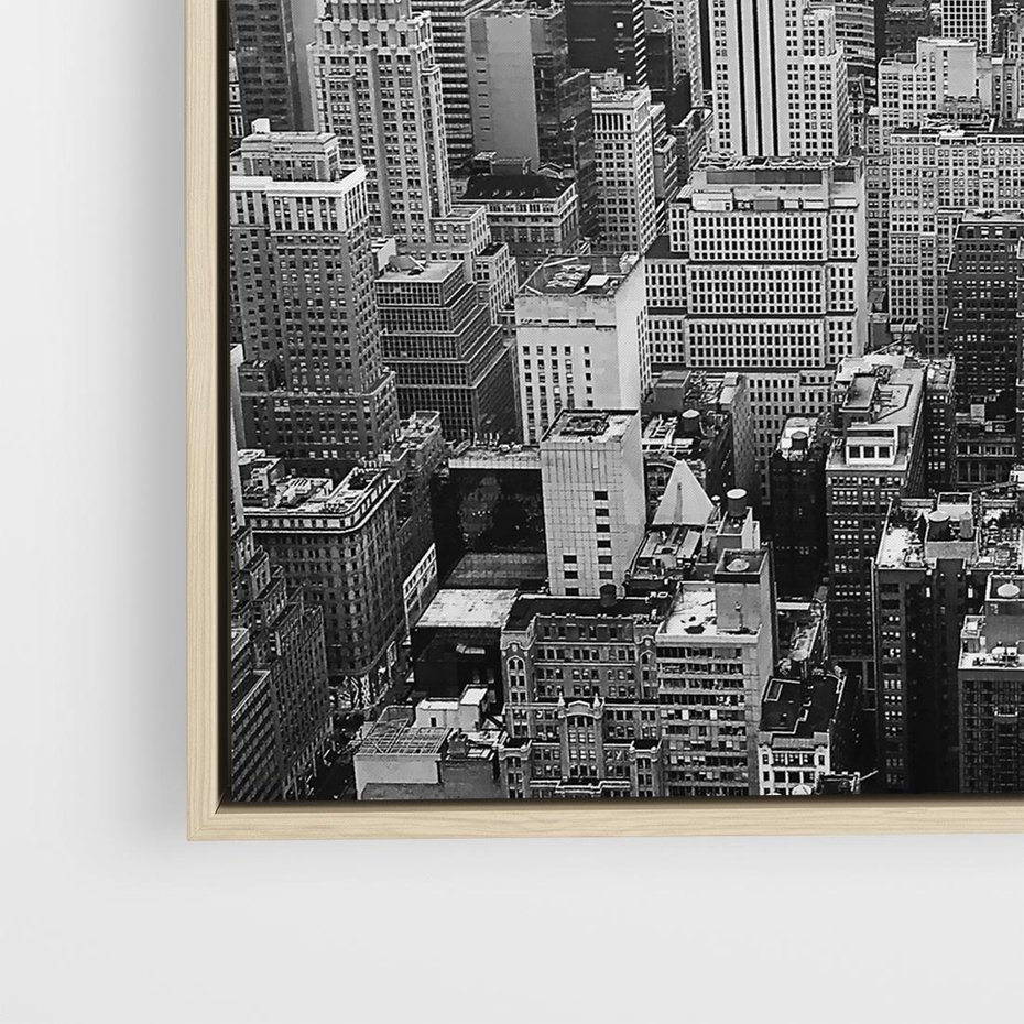 Obraz w ramie 80x80 - Majestatyczne Wysokości - Nowy Jork, wieżowce - rama drewno