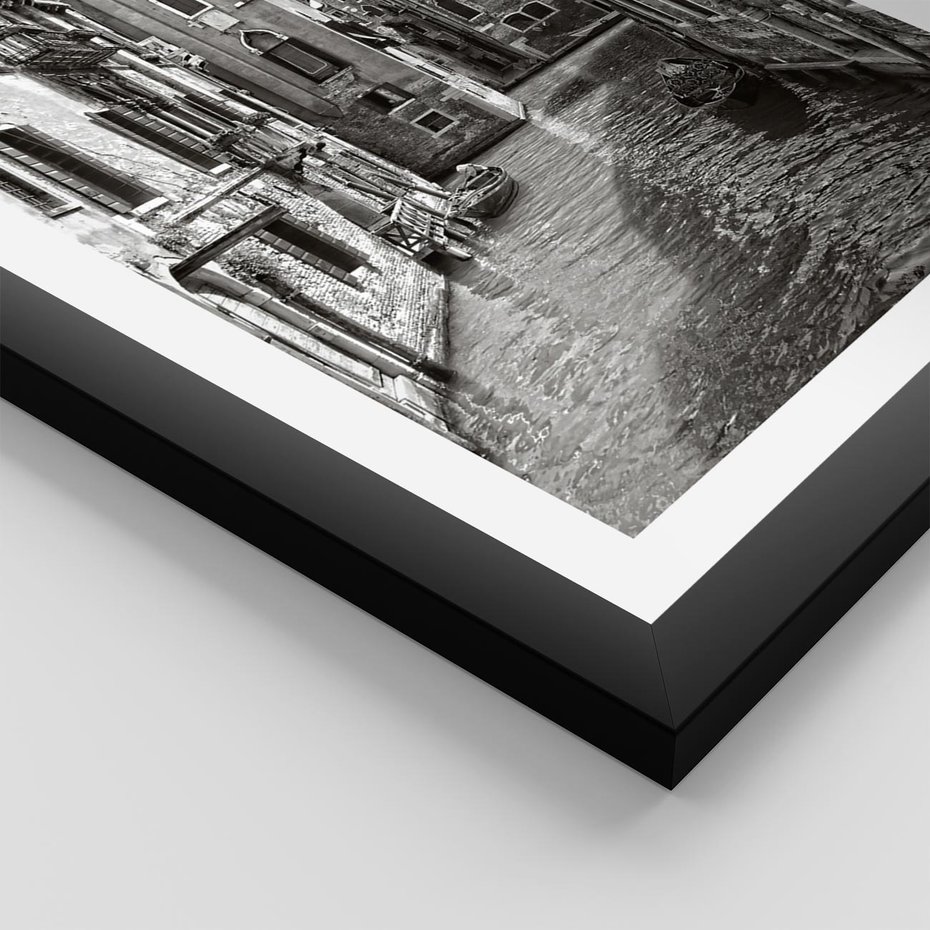 Plakat w ramie 40x50 - Zabłądzić w Wenecji - wenecja, kanały - rama czarna