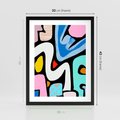Plakat w ramie 30x40 - Komiksowe Formy - abstrakcyjne formy, komiksowy styl - rama czarna