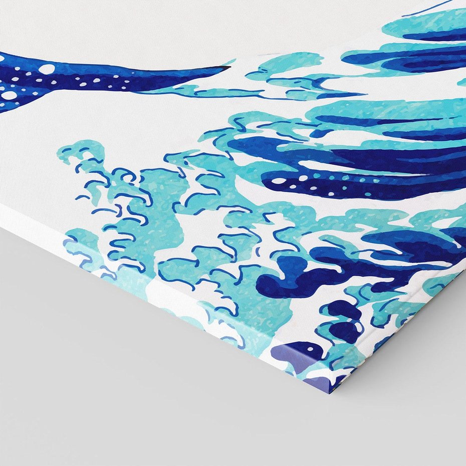 Obraz na płótnie 50x70 - Fala Japandi - wielka fala w Kaganawie, obraz Hokusai