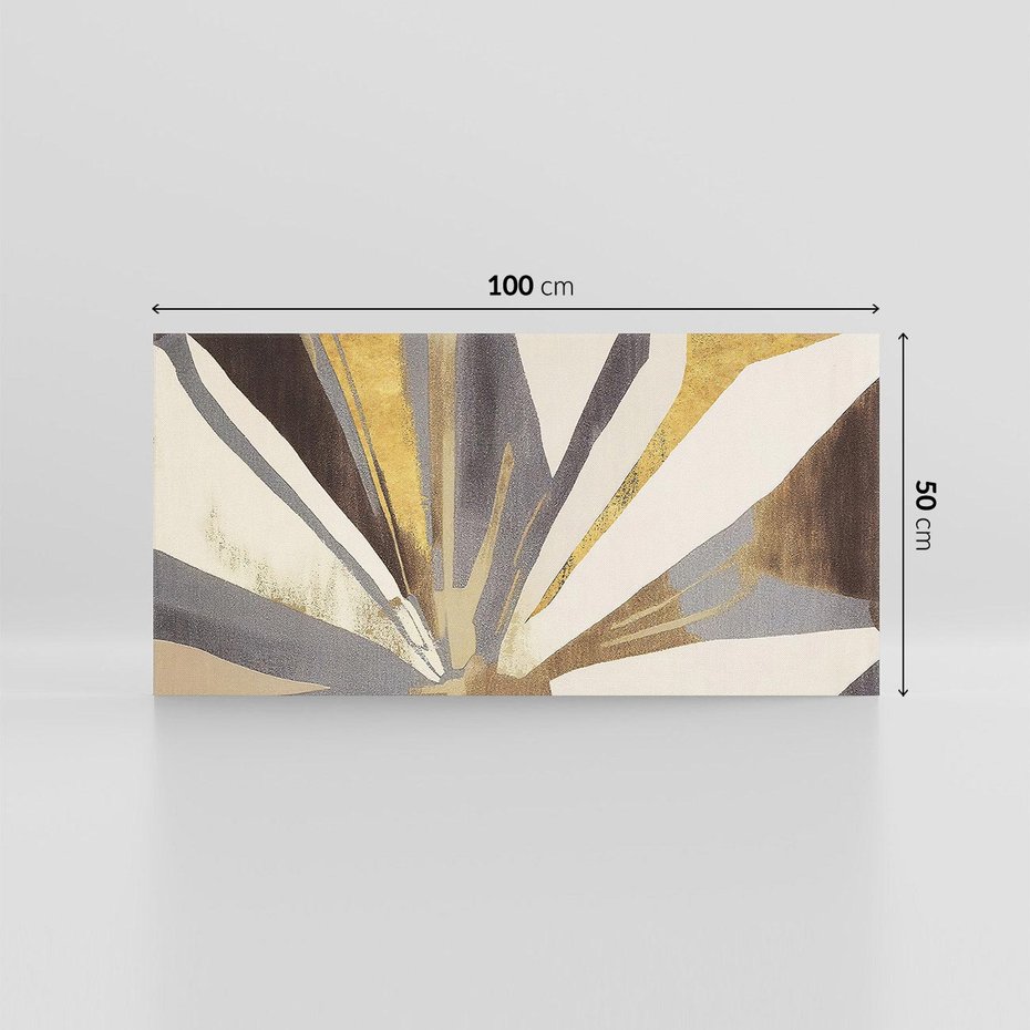 Obraz na płótnie 100x50 - Szept roślinnych emocji - olejna abstrakcja, złoto i brąz