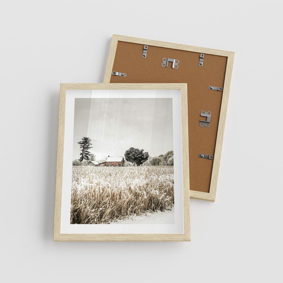 Plakat w ramie 40x50 - Idylliczna Zima - zima, krajobraz zimowy - rama drewno
