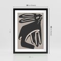 Plakat w ramie 30x40 - Konturujące Struktury - skandynawska sztuka, królik - rama czarna