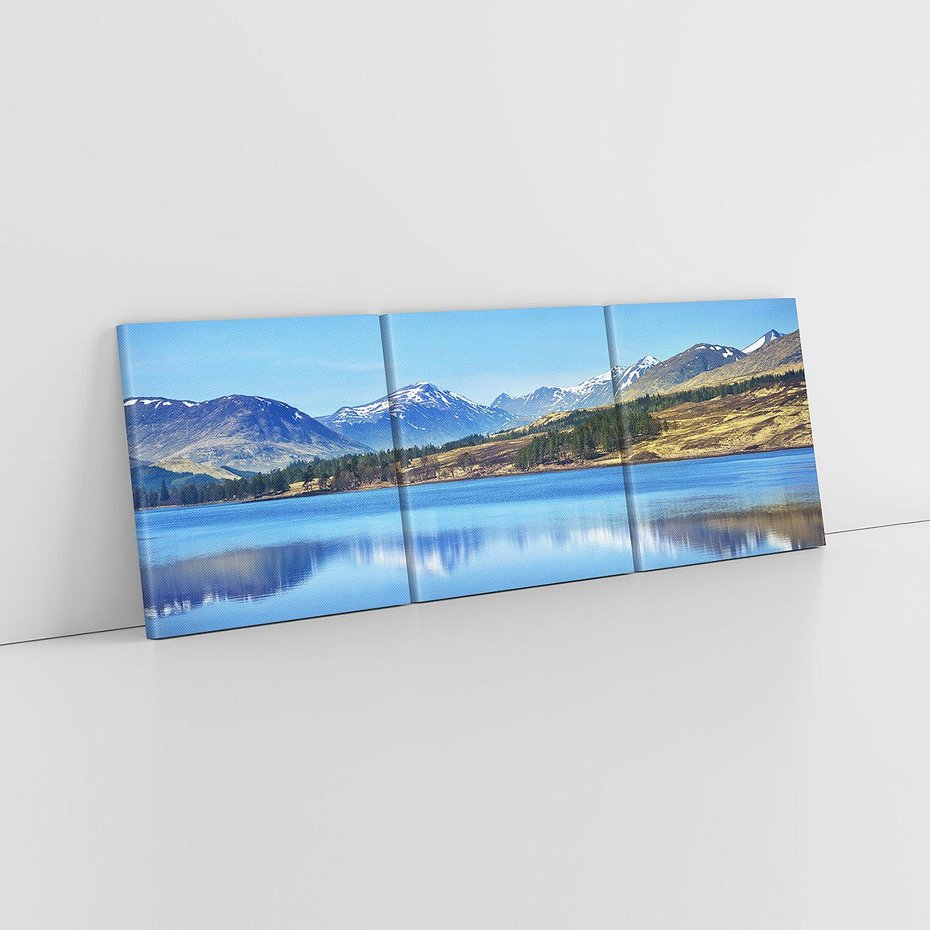 Obraz na płótnie 150x50 - Siła i Spokój Przyrody - góry, jezioro