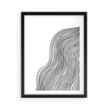 Plakat w ramie 50x70 - Refrakcje Przestrzeni - mnimalistyczna forma, czarne linie - rama czarna