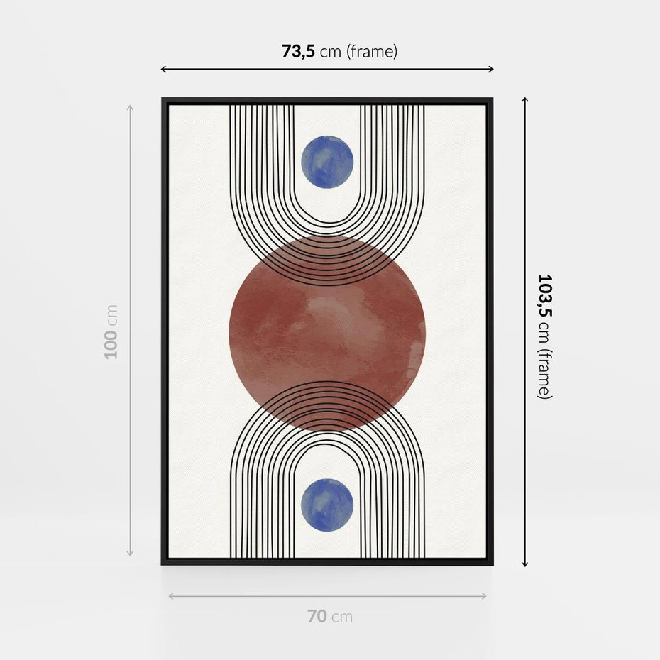 Obraz w ramie 70x100 - Księga Impulsów - nowoczesny plakat, styl midcentury - rama czarna