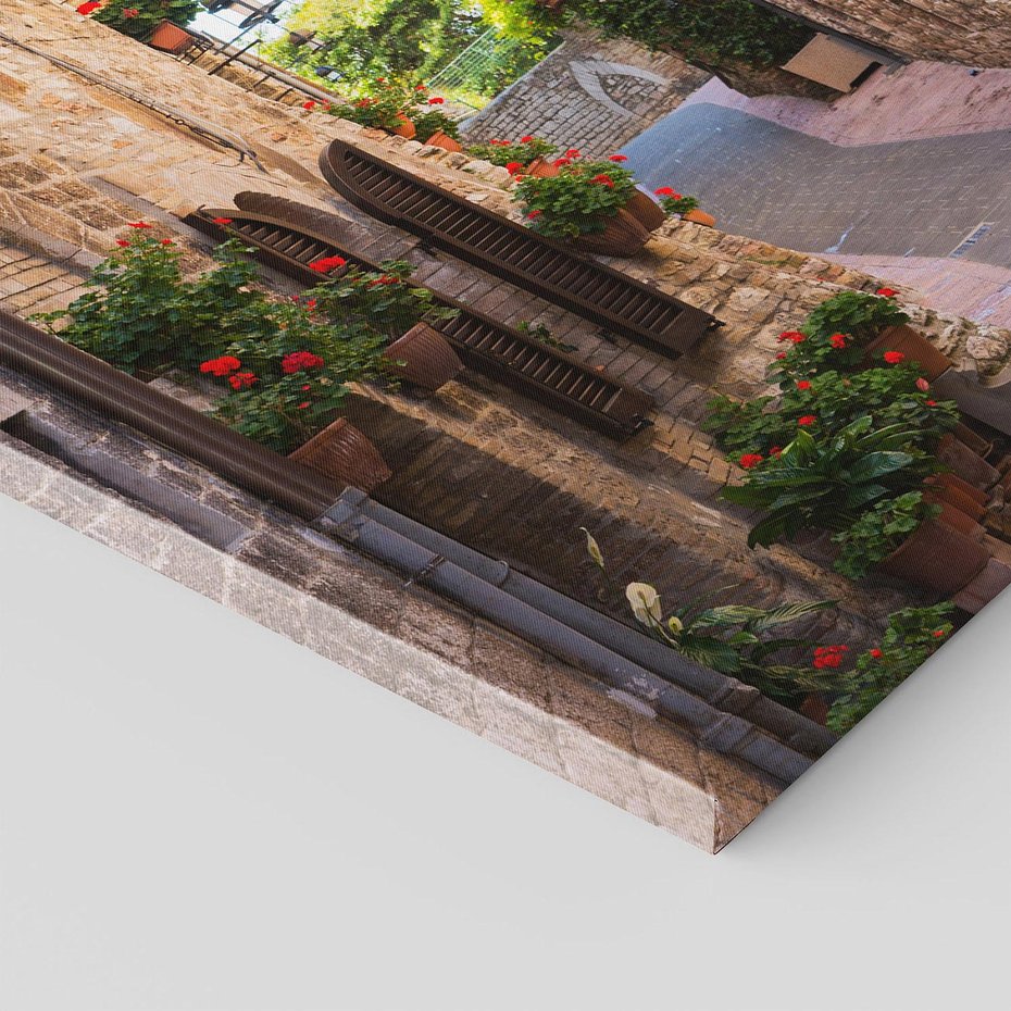 Obraz na płótnie 40x40 - Miłość na Romantycznej Uliczce - romantyczna, uliczka