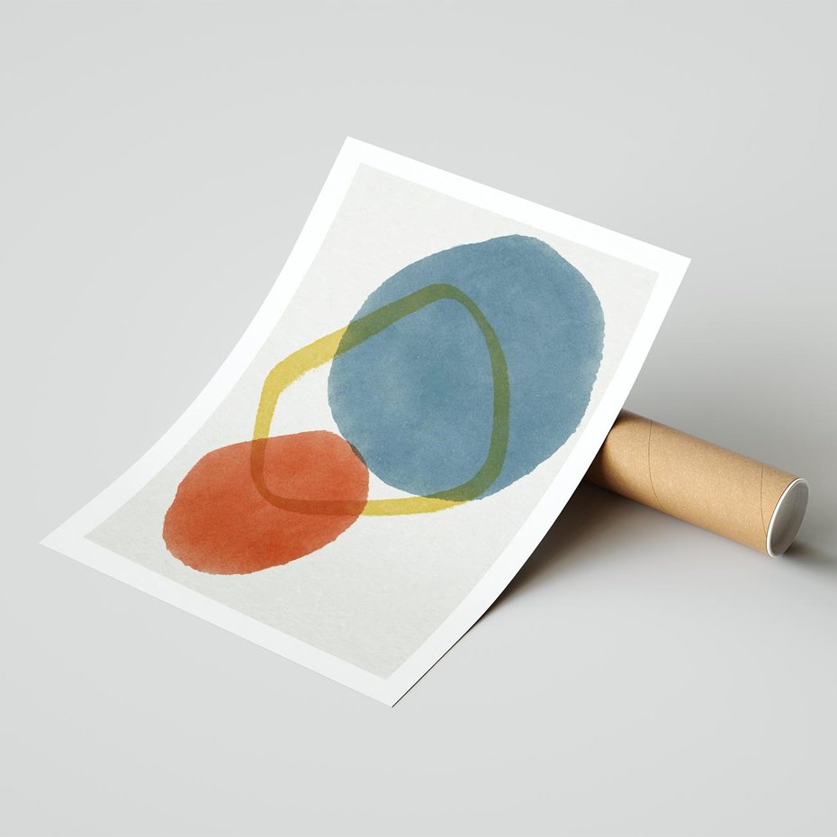 Plakat bez ramy 21x30 - Modernistyczna Abstrakcja: Kolorowe Plamy - abstrakcja, modern