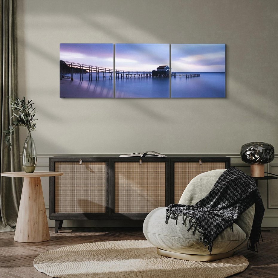 Obraz na płótnie 150x50 - Romantyczne molo nad morzem - molo, morze