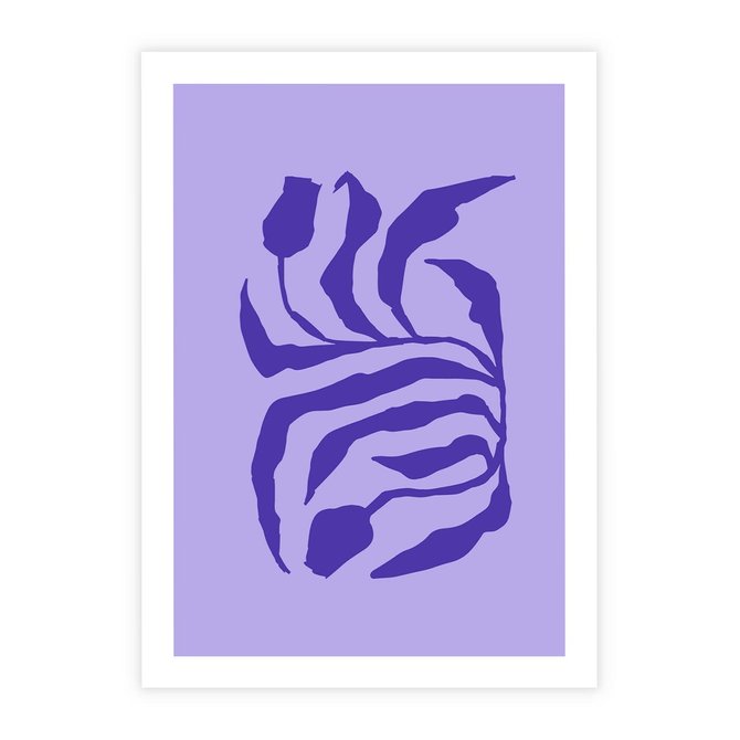 Plakat bez ramy 30x40 - Boho Sztuka Wolności - kwiaty, energetyczne fioletowe tło