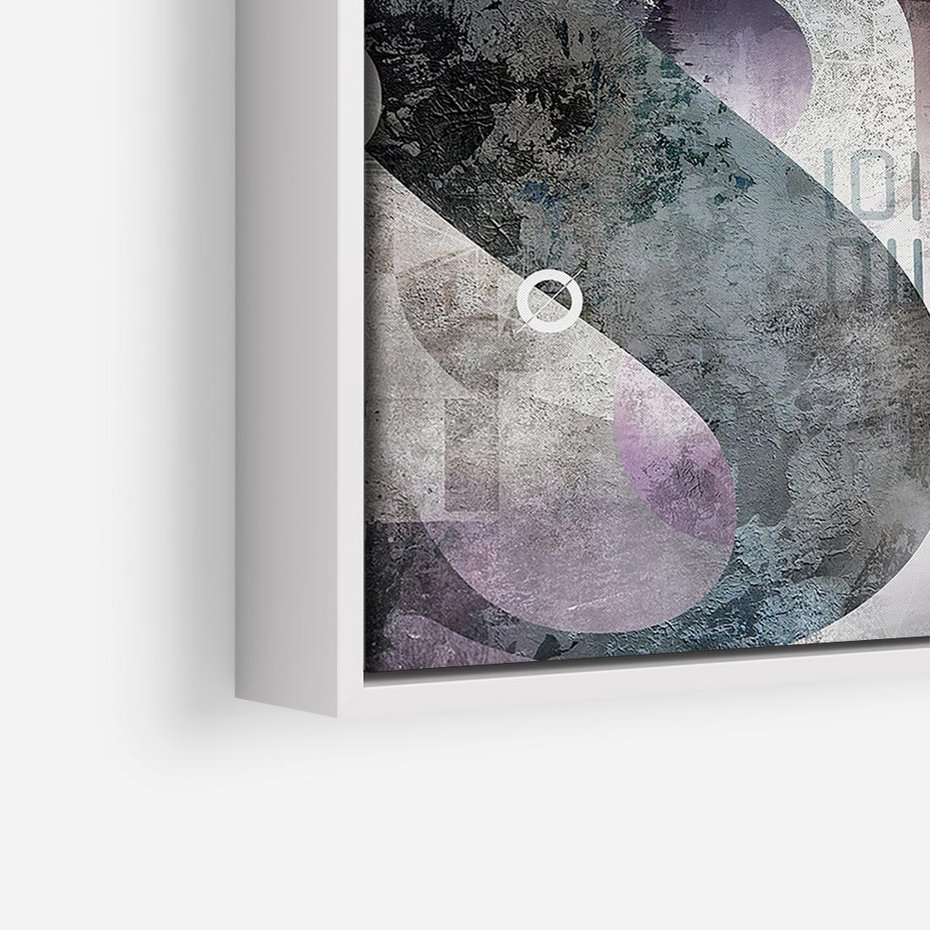 Obraz w ramie 80x80 - Nocne opowieści w barwach - typografia, abstrakcja - rama biała