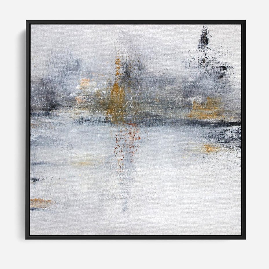 Obraz w ramie 50x50 - Kontrastujące Chaosy - abstrakcja, kontrast - rama czarna