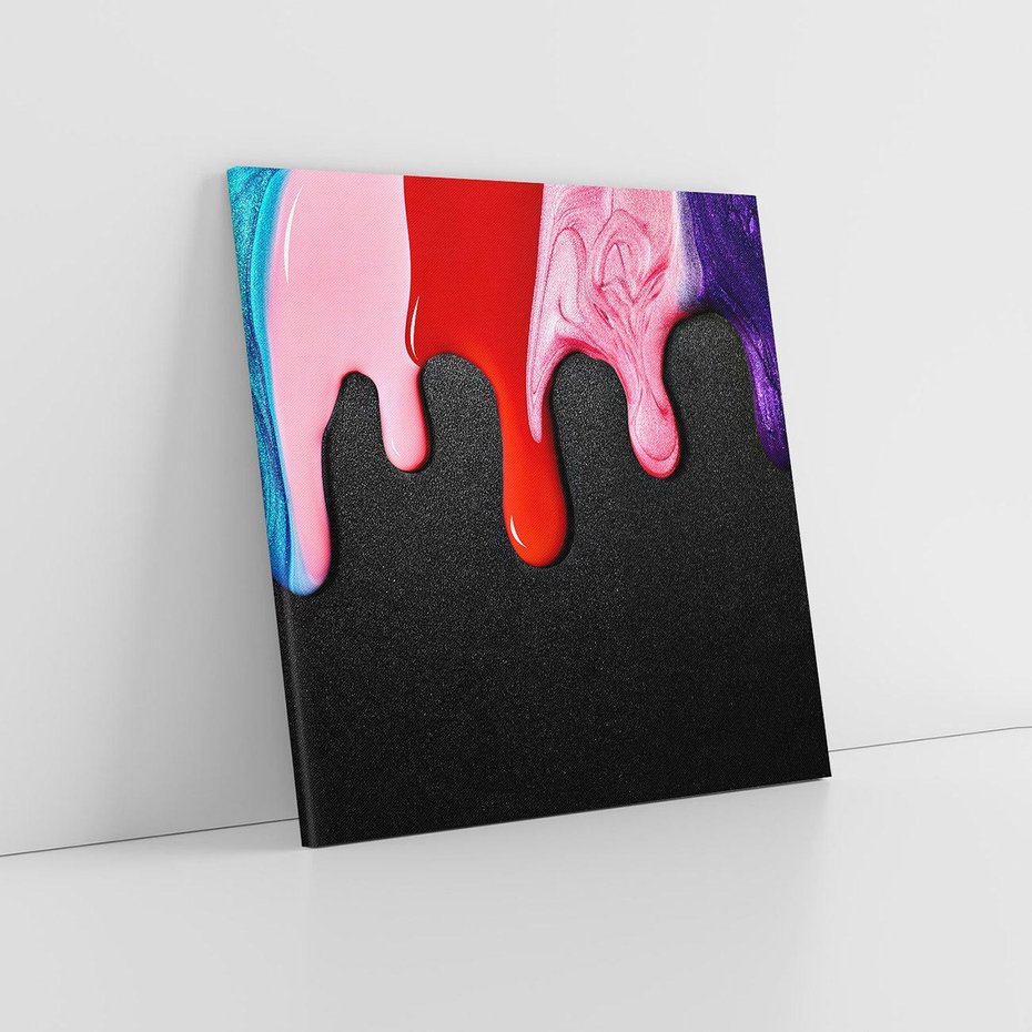 Obraz na płótnie 80x80 - Abstrakcja Kolorowych Farb - farba, abstrakcja