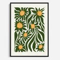 Obraz w ramie 70x100 - Spojrzenie wgłąb roślinnego świata - abstrakcyjne kwiaty, kompozycja - rama czarna