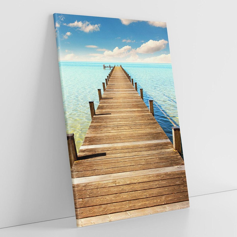 Obraz na płótnie 80x120 - Pomost nad morską przestrzenią - pomost, morze