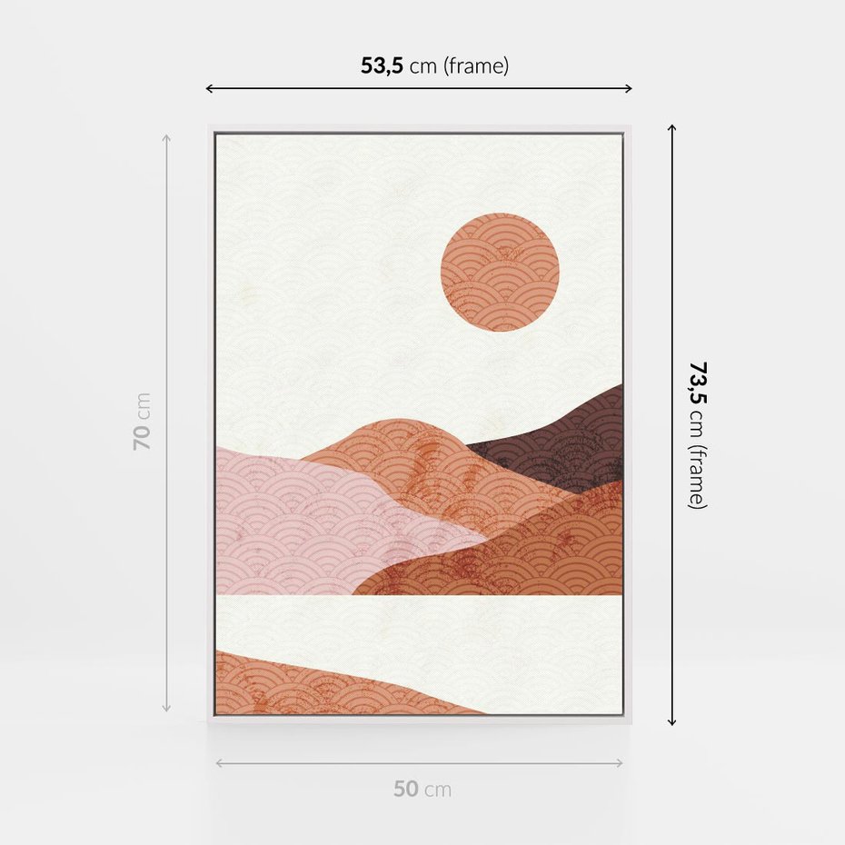 Obraz w ramie 50x70 - Górskie Wzory - nowoczesna sztuka, góry - rama biała