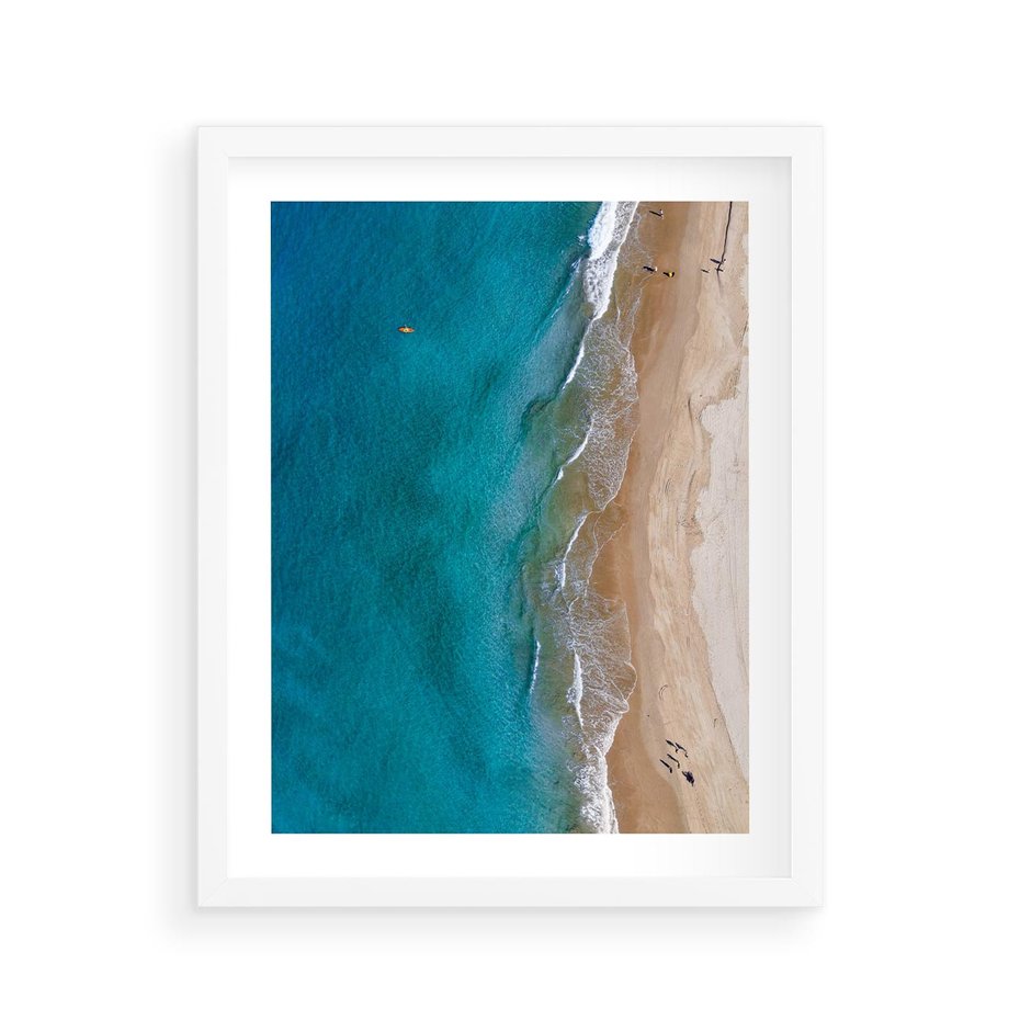 Plakat w ramie 40x50 - Spokój nad morzem - morze, plaża - rama biała