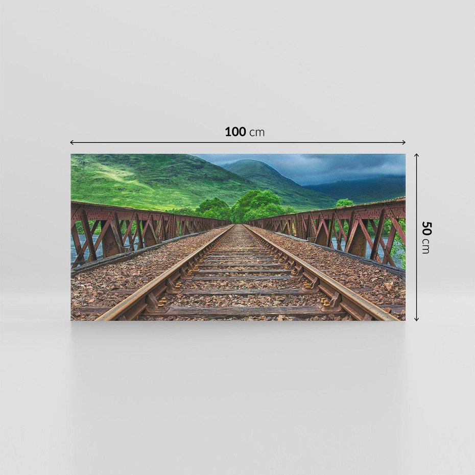 Obraz na płótnie 100x50 - Most Kolejowy - Tropy Podróży w Nocnej Ciszy - most, kolej