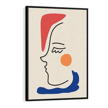 Obraz w ramie 50x70 - Impresje Kształtów - abstrakcyjny obraz, przypomina twarz - rama czarna