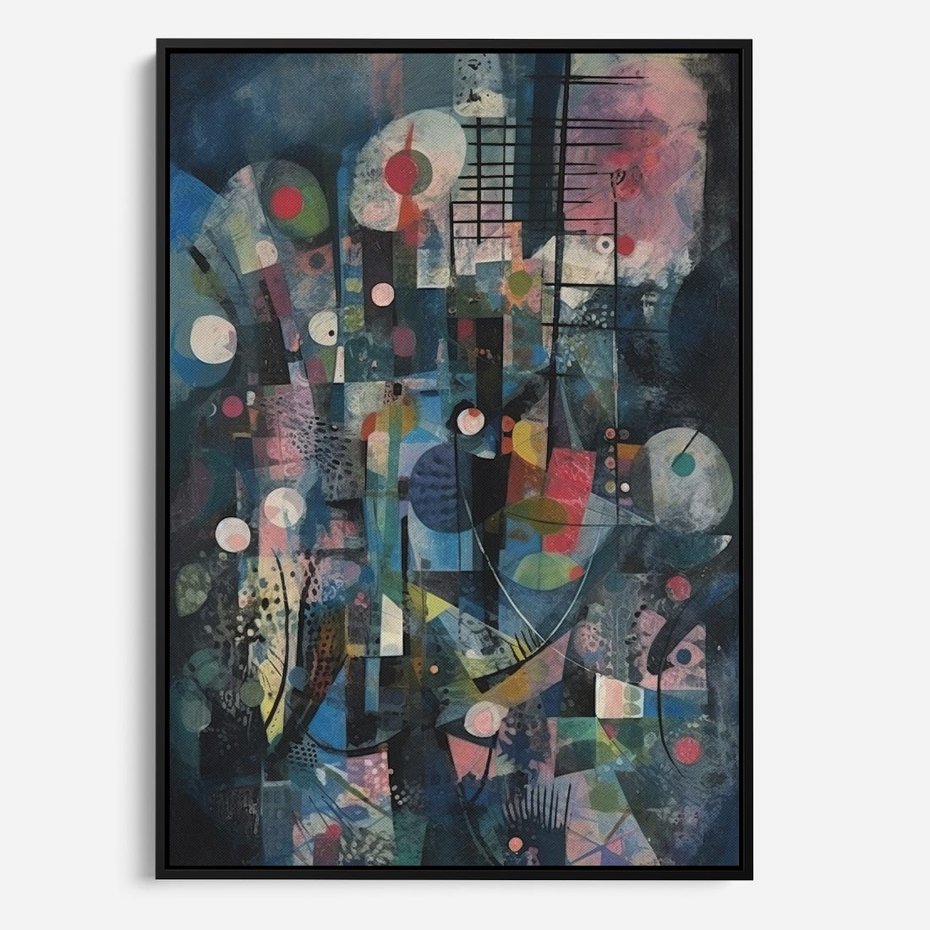 Obraz w ramie 50x70 - Rozbijając Granice Kreatywności - abstrakcyjny obraz, sztuka abstrakcji - rama czarna