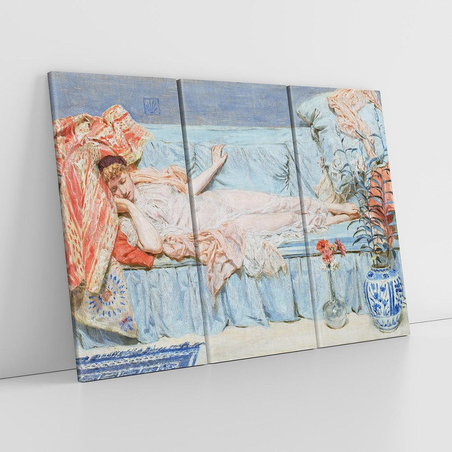 Obraz na płótnie 120x80 - "Lilie" (1866) Albert Joseph Moore - reprodukcja, obraz na płótnie