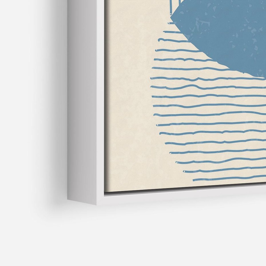 Obraz w ramie 50x50 - Wnętrza Refleksji - geometryczne kształty, koła - rama biała